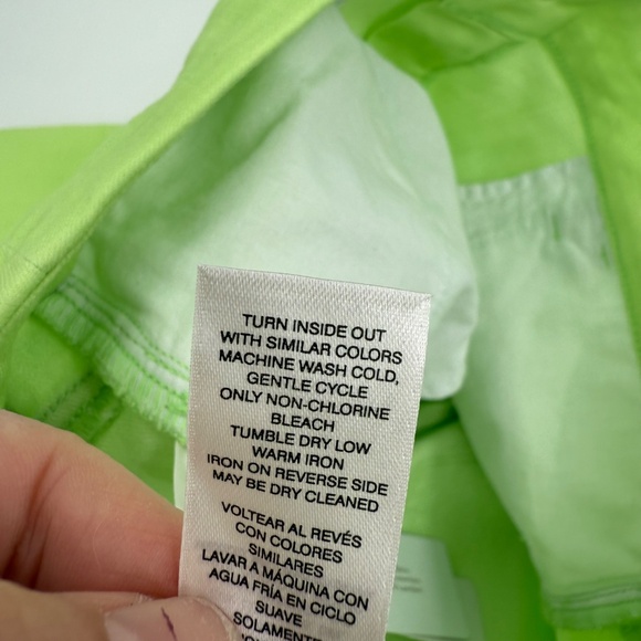 Chicos Jeans Women Small NEW Green Neon Slim Leg Capri Perfect Stretch Grlfrnd - Picture 8 of 13